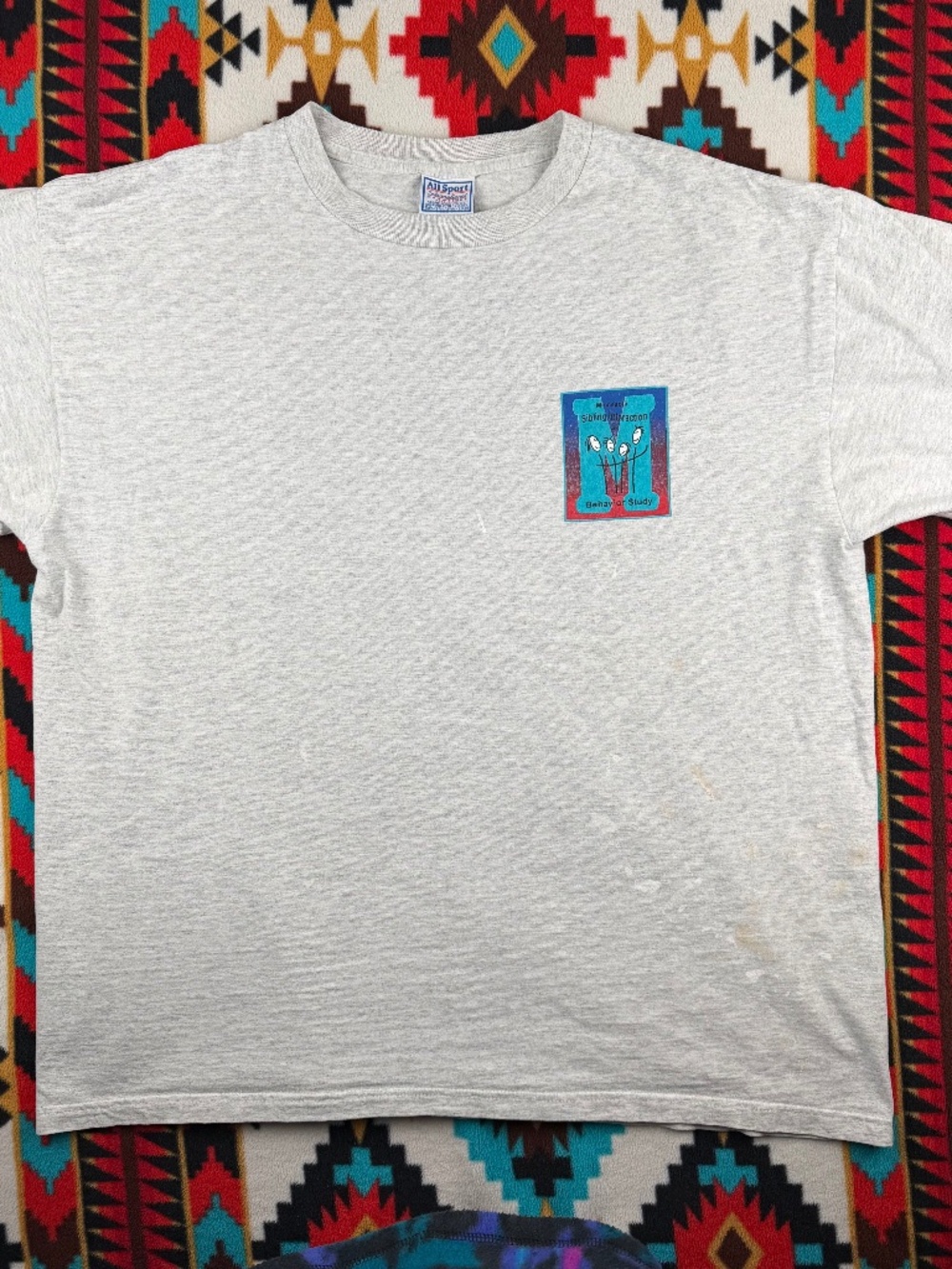 Minnesota Sibling Interaction Behavior Study T Shirt Vintage 90s AllSport XL USA
